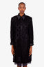 Rosaria Lamanna Black Lace Embroidered Overcoat Size 8