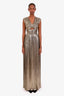 Rasario Gold Lamé Cutout Sleeveless Gown Size 46 IT