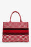 Christian Dior Red Canvas Dior Amour Polka Dot Medium Book Tote