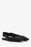 Christian Dior Black Satin "Mizza" Slingback Flats Size 39