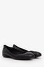 Pre-loved Chanel™ Black Leather CC Cap Toe Flats Size 36