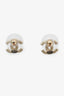 Pre-loved Chanel™ Gold Tone CC Crystal Stud Earrings
