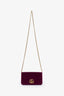 Gucci Purple Velvet GG Matelasse Marmont Wallet on Chain