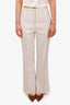 Veronica Beard Beige Linen Blend High Waisted Straight Leg Trouser Size 4
