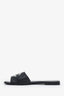 Pre-loved Chanel™ 2022 Black Leather Interlocking CC Logo Sandals Size 39