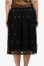 Queen and Belle Black Tulle Embroidered Skirt Size M