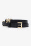 Versace Black Leather Medusa Slim Belt Size 32 80