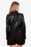 Courreges Black Vinyl White Logo Jacket Size 40