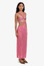 PatBO Pink Knit Cut Out Beach Dress Size S
