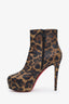 Christian Louboutin Leopard Print Platform Ankle Boots Size 38