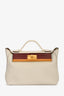 Hermès 2019 'Craie' Togo Leather Matte Alligator Touch 24 24 29 Top Handle with Strap