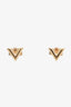 Louis Vuitton Gold Toned Essential V Stud Earrings