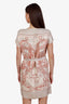 Hermès Beige/Red Silk 'Brides de Gala' Wrap Mini Dress Size 38