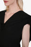 Alexander McQueen Black Crepe V Neck Midi Dress Size 46