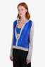 Hermès Blue/Grey Cashmere Silk Printed Tank Top + Cardigan Set Size 40