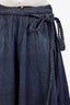 Christian Dior Blue Denim Pleated Mini Skirt with Belted Rope Size 6