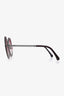 Pre-loved Chanel™ Burgundy Gradient Chain Detailed Round Sunglasses