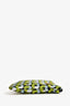 Prada Green/Navy Nylon Geometric Print Pouch with Wrist Strap