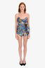 Zimmermann Purple Multicolour Linen Silk Blend Romper Size OP