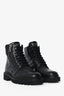 Balmain Black Leather Combat Boots Size 40 Men's