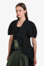 Comme Des Garcon Black Wool Cut-Out Deconstructed Short Sleeve Blazer Size M