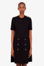 Sandro Black Knit 'Alyssa' Flared Mini Dress Size 42