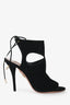 Aquazzura Black Suede Sexy Thing 105 Sandals Size 38