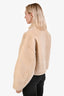 Frame Taupe Faux Fur Popover Quarter Zip Jacket Size M