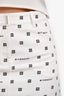 Givenchy White/Black Denim Monogram Logo Mini Skirt Size 38