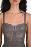 Herve Leger Silver Metallic Bandage Dress Size S