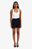Max Mara Studio Navy Pleated Shorts Size 4