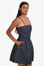 Fendi Dark Blue Denim 'FF' Bustier Mini Dress Size 36