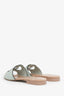 Gucci Green Suede Interlocking G Cutout Slides Size 37.5