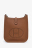 Hermès Gold Clemence Leather Mini Evelyne Crossbody Bag