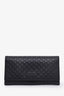 Gucci Black Leather GG Micro Guccissima Continental Wallet
