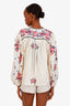 Isabel Marant Cream Floral Silk Embroidered Blouse Size 36