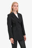 Dries Van Noten Black Linen Blend Mesh Detail Blazer Size 36