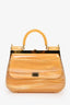 Dolce & Gabbana Amber Acrylic Glass 'Sicily' Box Bag with Faux Pearl Chain