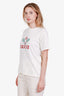 Gucci Cream Cotton Tennis Logo Embroidered Oversized T-Shirt Size M