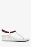 Gucci White Flip Flop Wedge Slingback Sandal Size 38