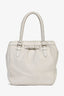 Christian Dior 2007 White Leather 'My Dior' Frame Tote Bag