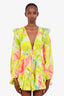 Hemant & Nandita Yellow/Green Ruffled 'Anaya' Mini Dress Size XS