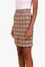 Burberry Vintage Beige Nova Check Wool Midi Skirt Estimated Size XS