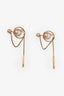 Christian Dior Pink/Gold Tone Faux Pearl Butterfly Pearl Drop Earrings