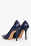 Jimmy Choo Navy Leather Heels Size 38.5