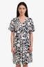 Weekend Max Mara White/Black Jersey Floral Print S/S Knee Length Dress Size S