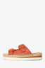 See By Chloe Orange Leather Glyn Dual-Buckle Espadrille Sandals Size 36