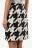 Gucci Black and White Houndstooth Print Mini Skirt Size 38