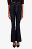 Veronica Beard Dark Blue High Waisted Belted Flare Jeans Size 24