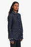 Sibel Saral Dark Blue Denim Ruffled Button Down Shirt Size S